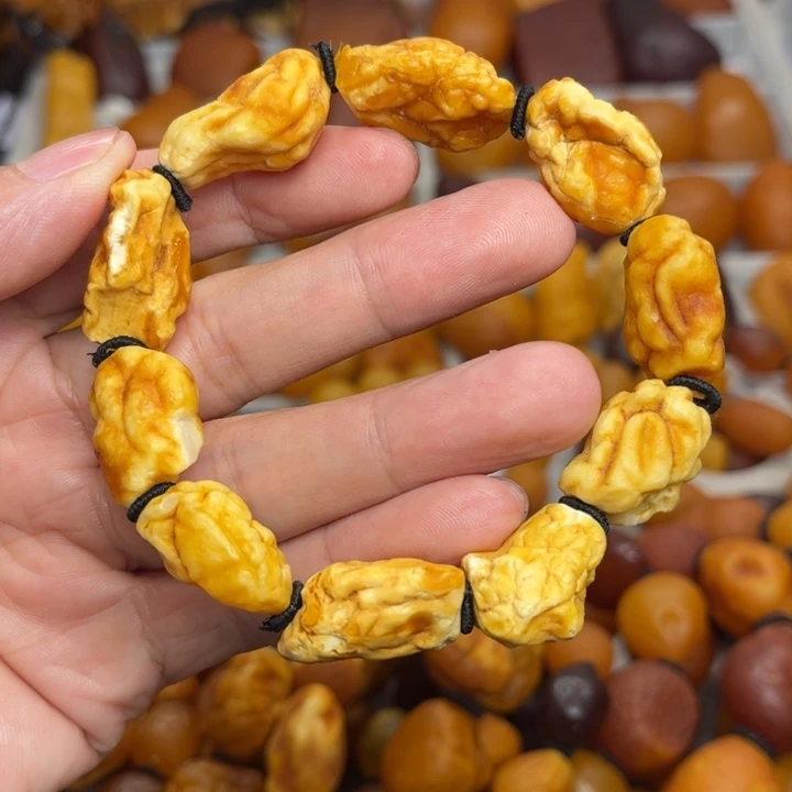 裸石琥珀未镶嵌天然蜜蜡手串