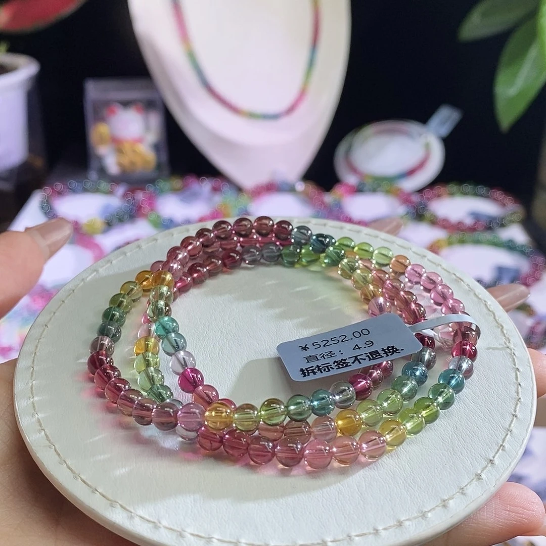 未镶嵌手链碧玺艳丽