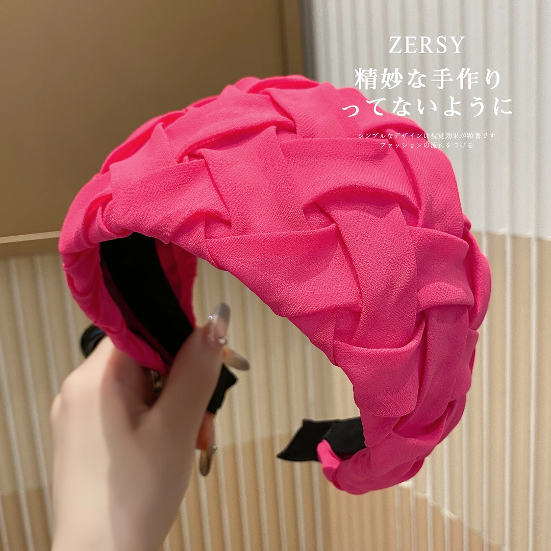 夏季多巴胺编织发箍女洋气时尚发卡高颅顶显脸小发窟洗脸头箍头饰