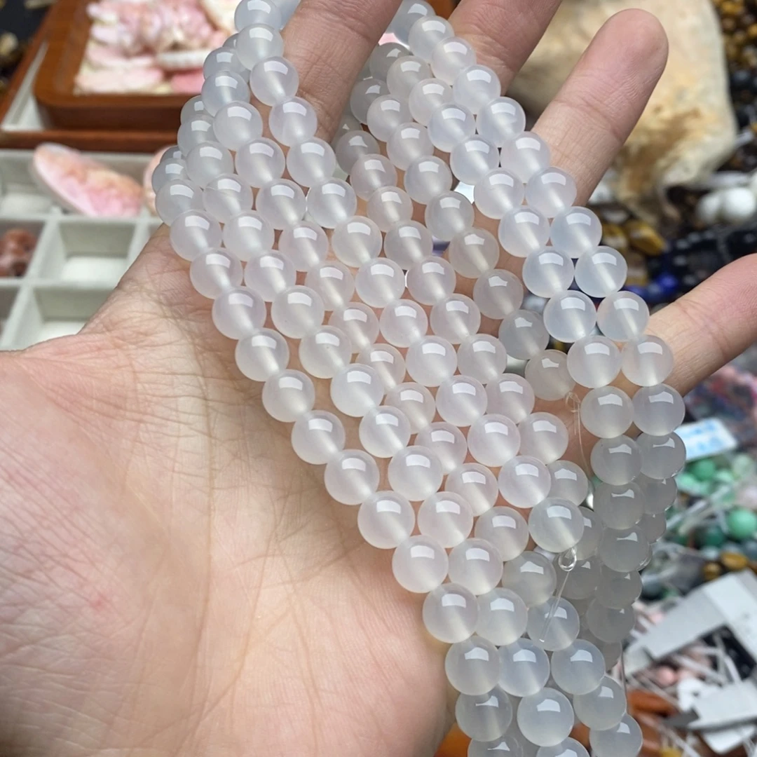 玛瑙/玉髓未镶嵌珠宝半成品一条天然8mm精品荔枝冻玛瑙