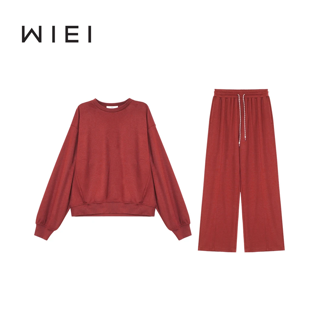 《WI EI》氢氧套*高克重極简风 醋酸羊毛 松紧腰休闲运动套装 23911