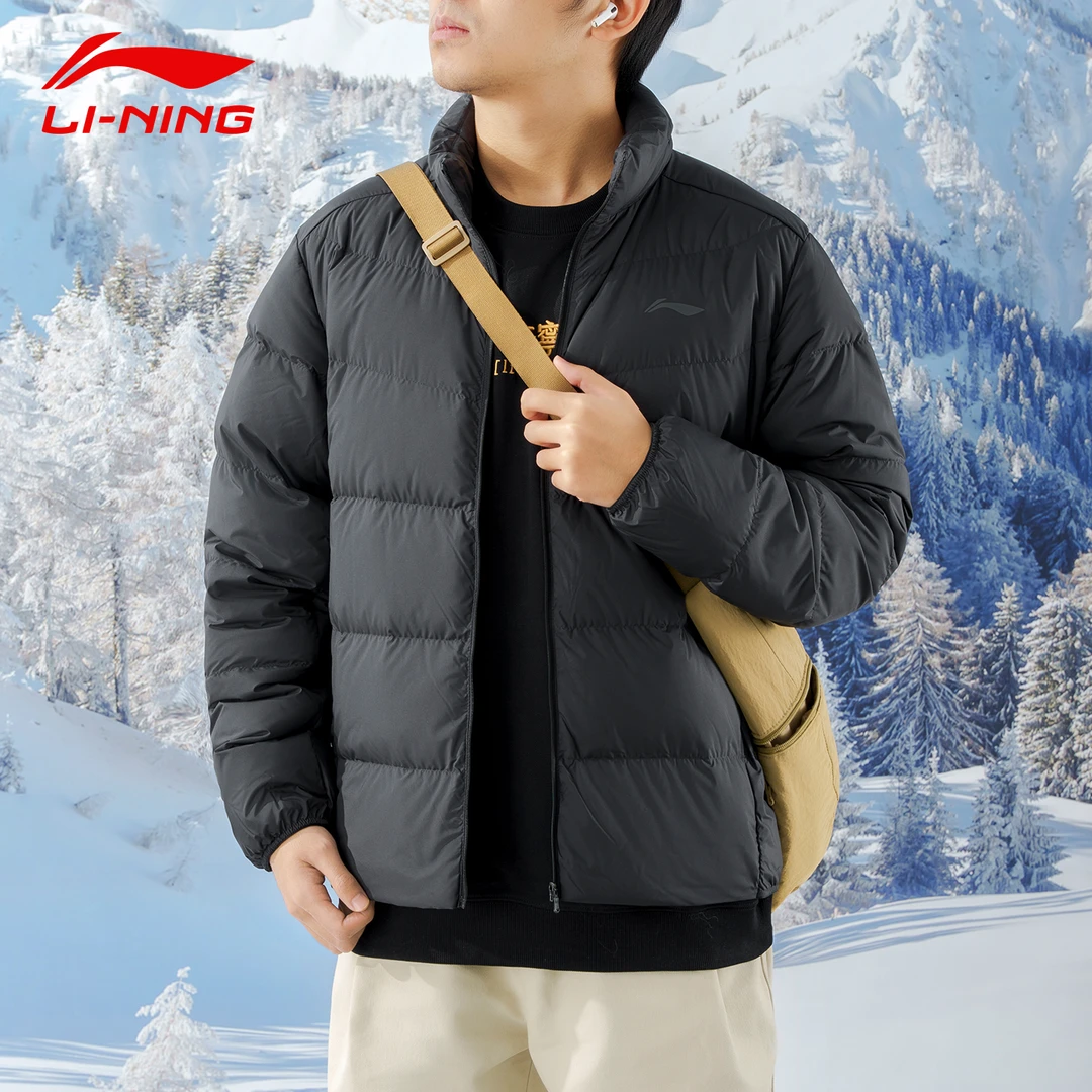 李宁轻薄羽绒服男2025年冬季新款鸭绒短款立领运动羽绒服AYMV221
