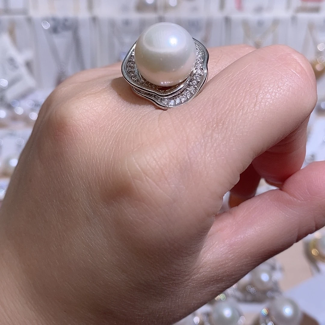 淡水珍珠未镶嵌戒指w13.3