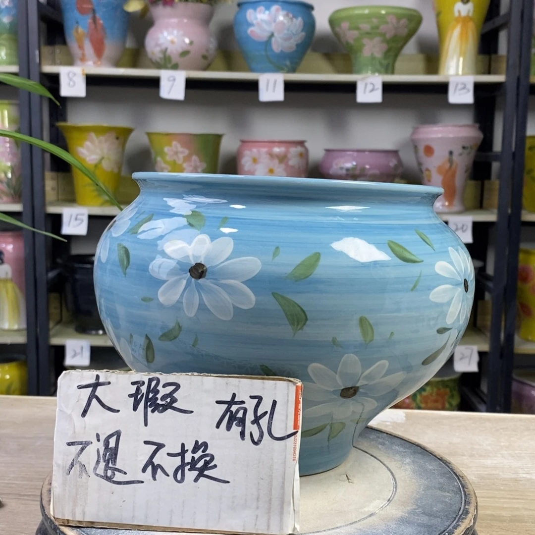 景德镇手工手绘陶瓷花盆