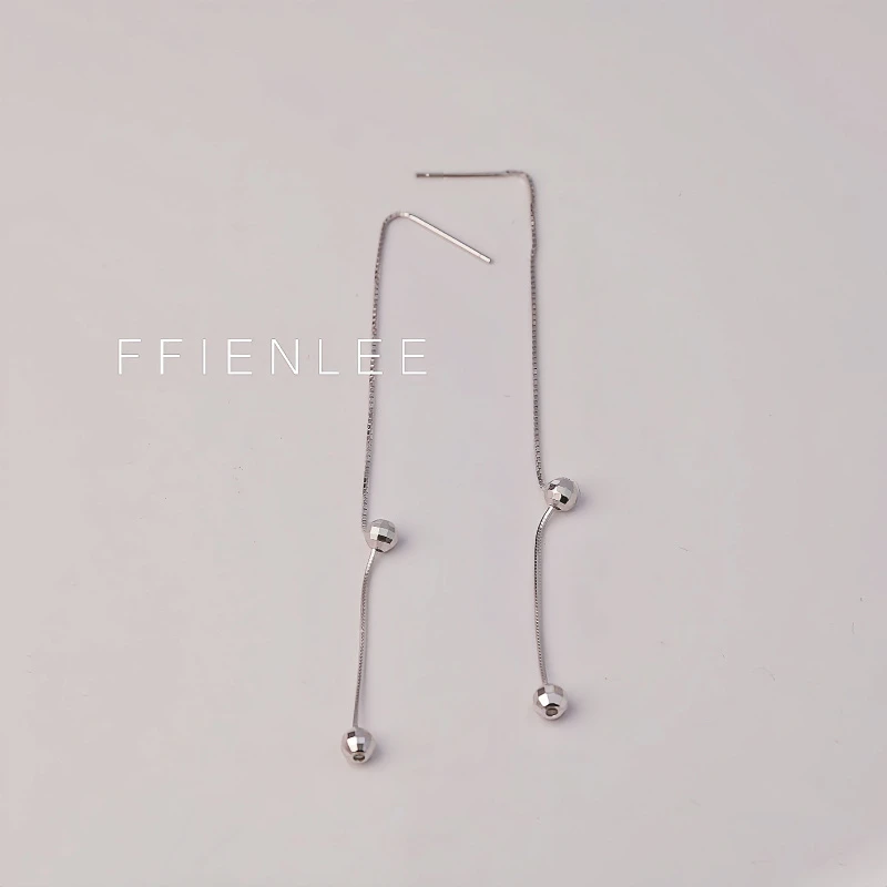 925银耳饰 <流光溢彩>纯银圆珠长款流苏耳线2025新款简约百搭耳饰