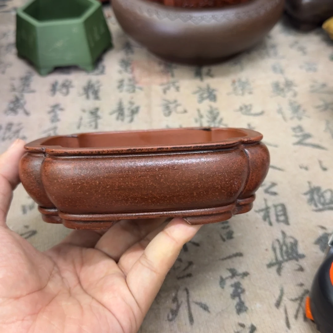 紫砂花盆12.5x9.5x3.5内经紫砂花盆