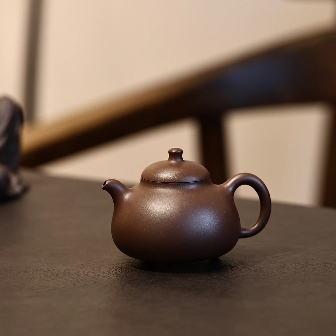 朱云舒制紫泥小容量乳鼎壶茶壶紫砂泥壶精美家用茶具泡茶壶160cc