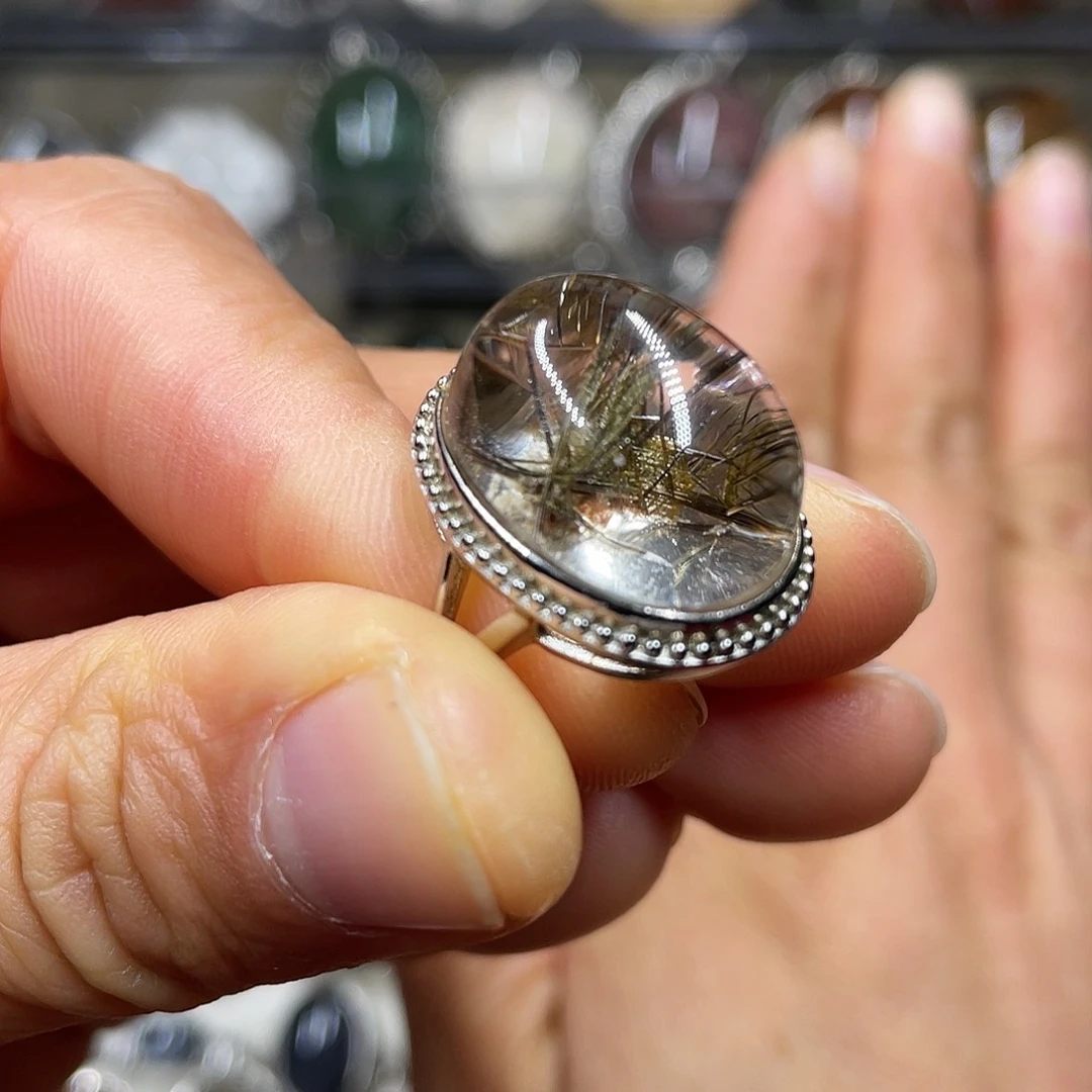 【闪购商品】水晶珠宝半成品银S925镶嵌戒指