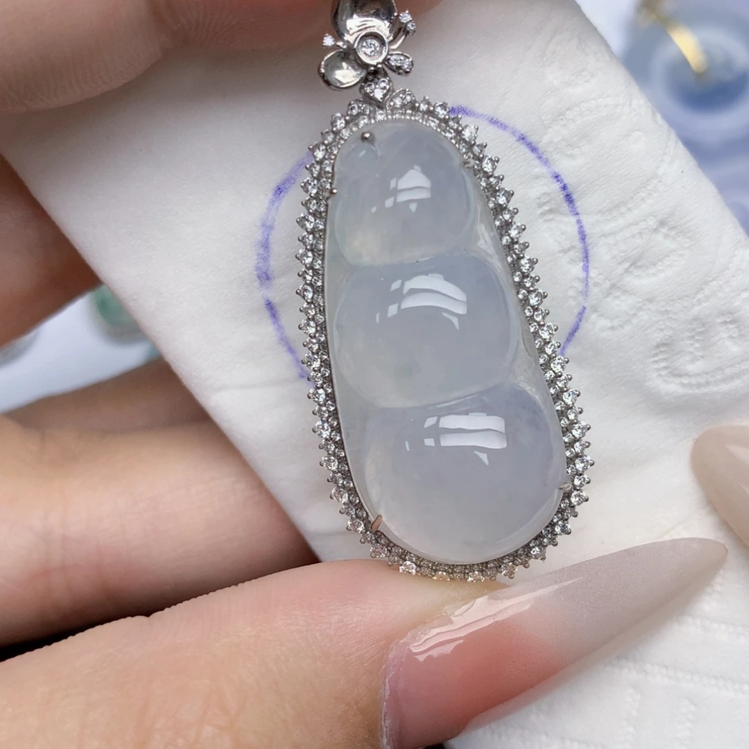 翡翠18K金镶嵌颈饰天然缅甸翡翠a货百元以上9元证书费自理