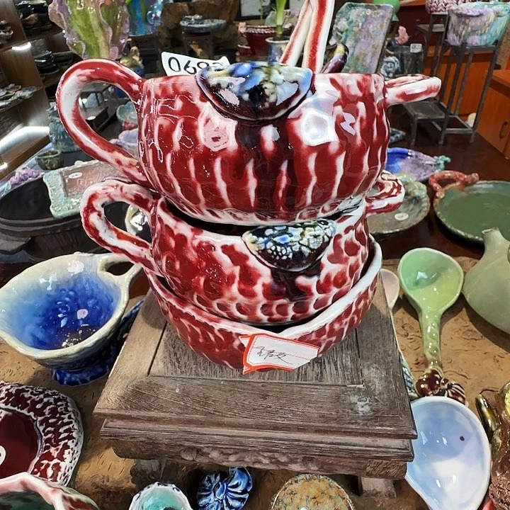 积***。塑料纯手工咖啡杯盘碗