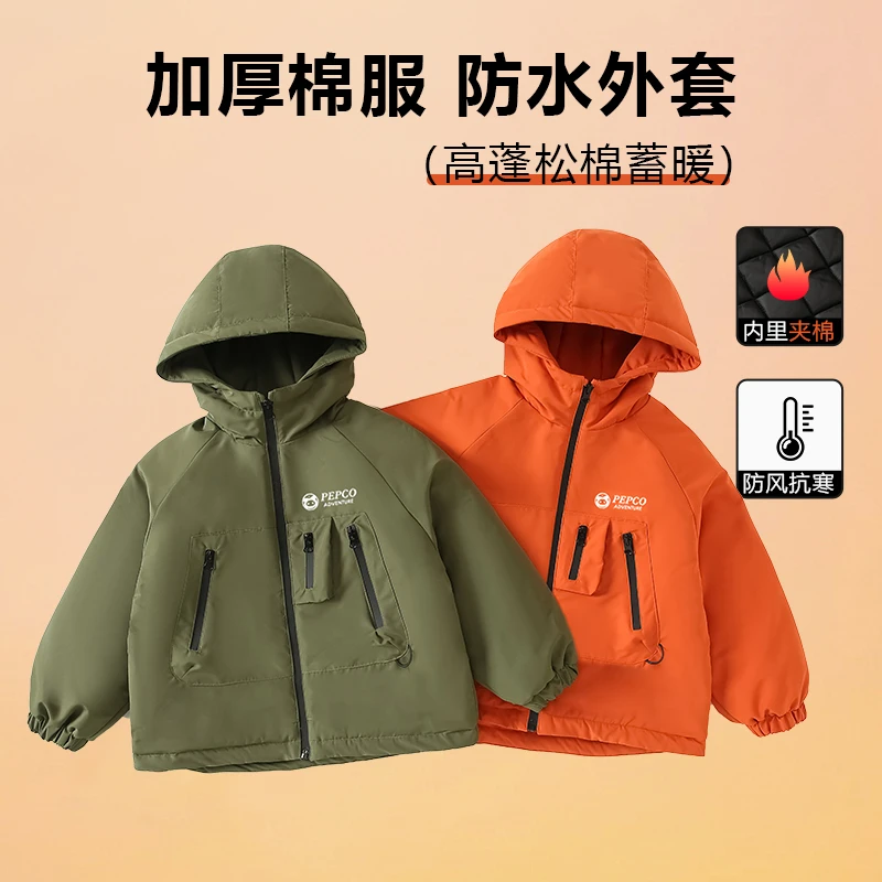 PEPCO/小猪班纳小猪班纳工装风户外加棉冲锋衣2025冬季棉服外套