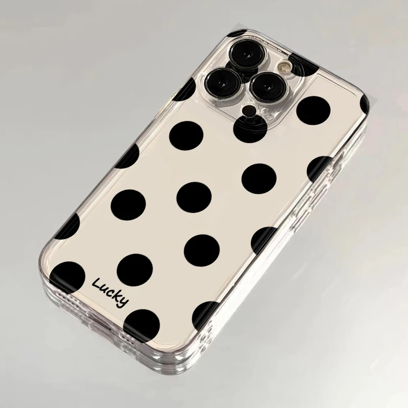 欧克里里ins创意波点适用苹果16promax手机壳华为P70vivo小米oppo