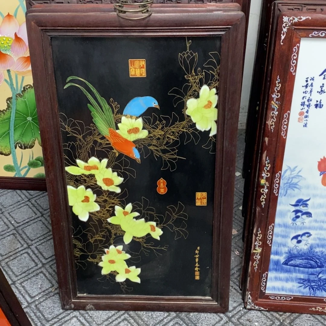 瓷片90*52*1景德镇瓷板画柴窑烧制