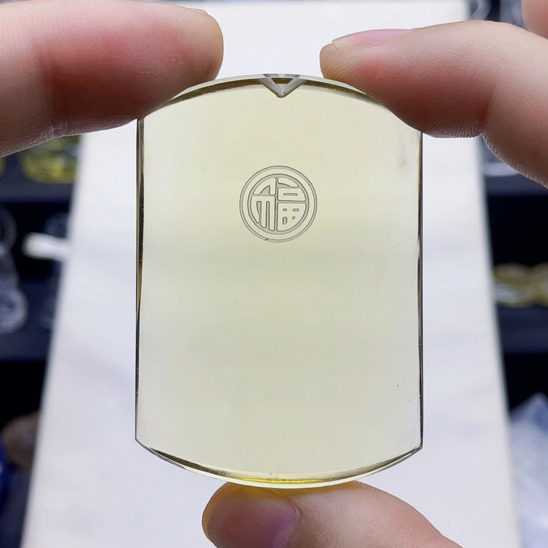 水晶颈饰未镶嵌黄水晶福运当头平安牌