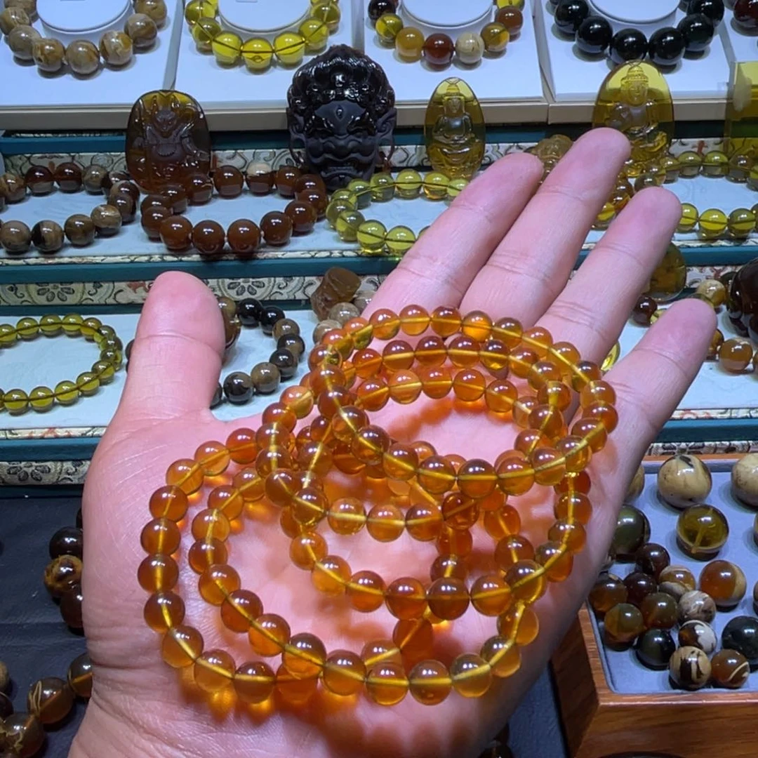 未镶嵌琥珀手串缅甸琥珀金棕手串7.8规格福利任选一条