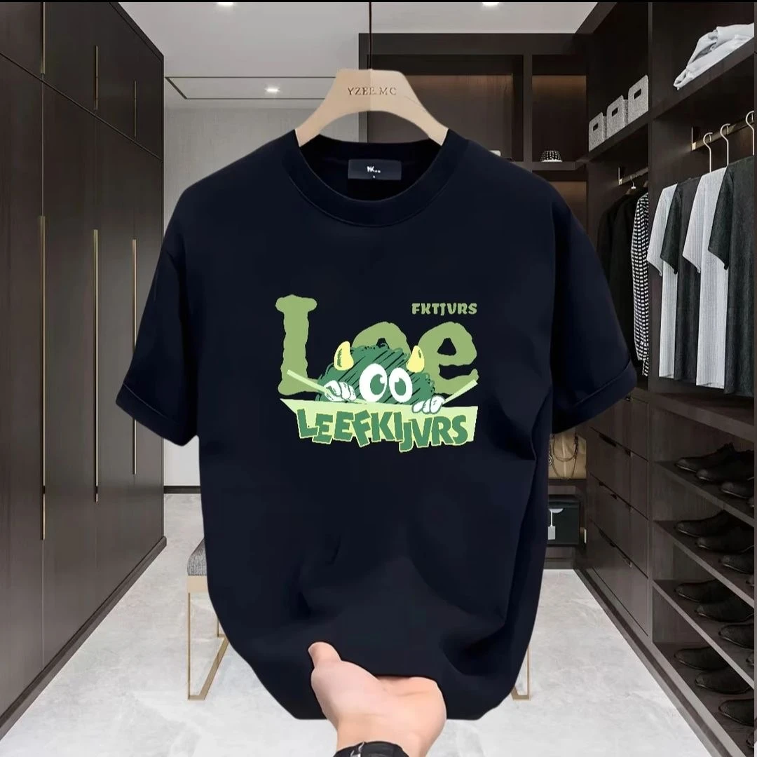 雅鹿男爆款新款宽松纯棉衣服半袖t恤宽松T恤男T恤男士男生衣服男