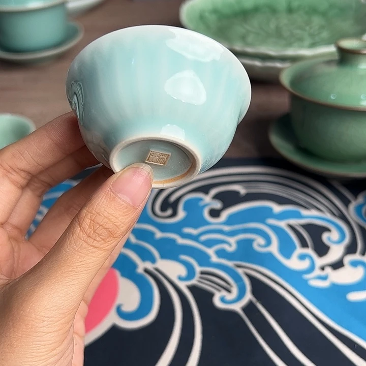 龙泉云间青瓷小米茶器