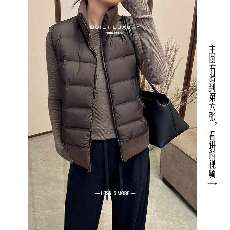 feng.studio【旅人】90白鸭绒马甲女秋冬外穿短款时尚休闲百搭马夹