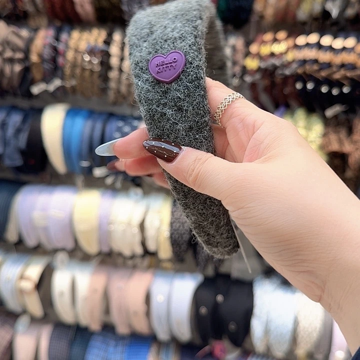 灰色紫爱心宽发箍