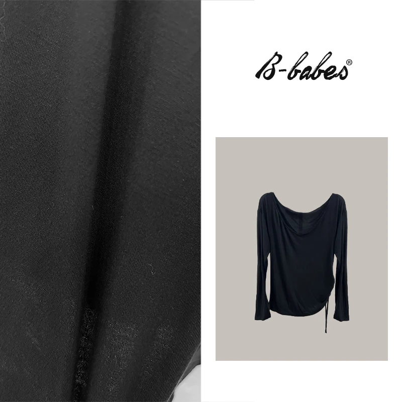 B-babes【纯欲罩衫】多穿长袖修身可调节抽褶T恤绝美外搭上衣