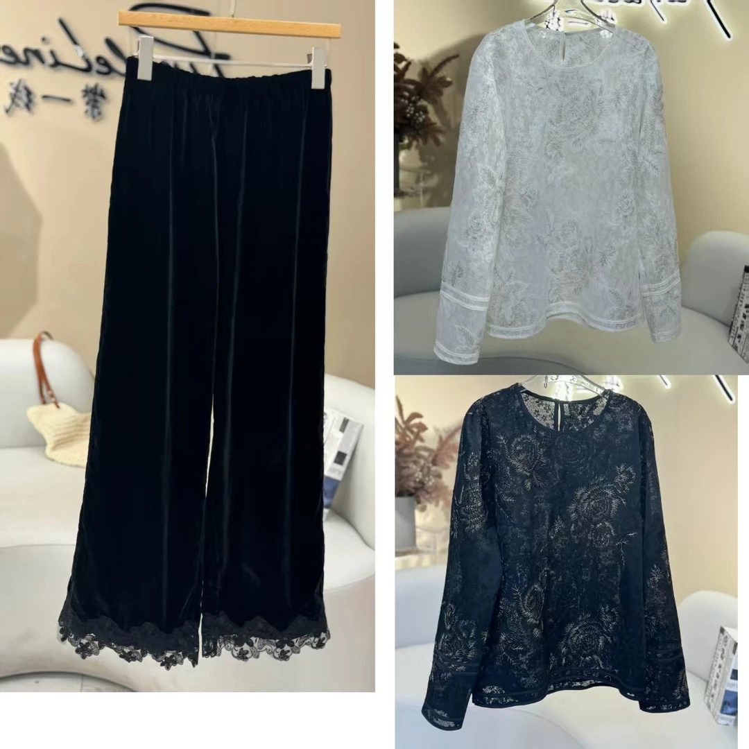 LSTAP1 春夏新款【蕾丝丝绒】套装女装