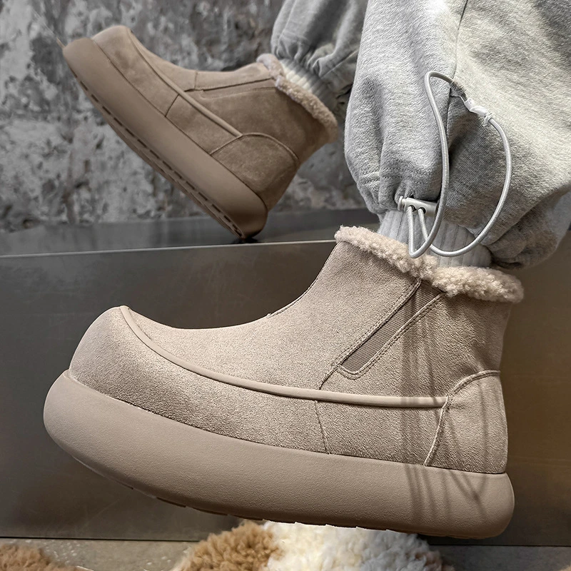 AfSnb保暖雪地靴大土豆加厚高帮棉鞋冬季套脚一脚蹬加绒雪地靴