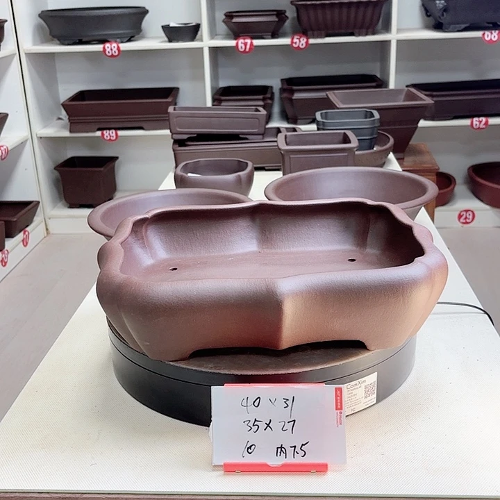 紫砂花盆消***子菱形长方大