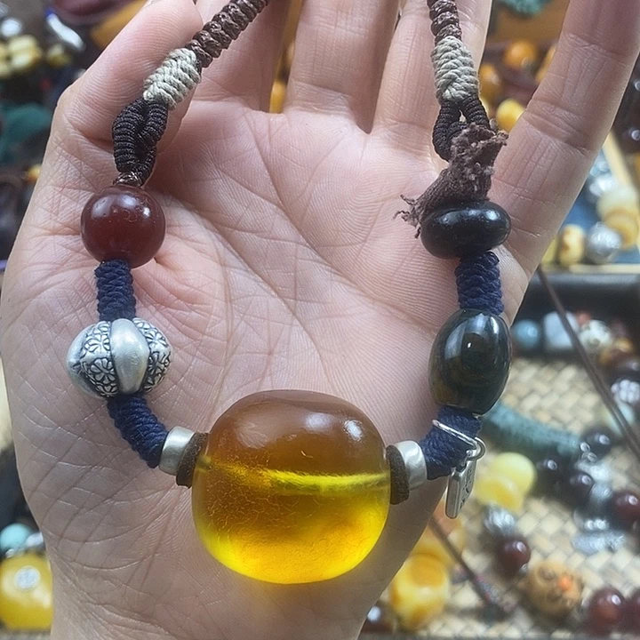 未镶嵌项链蜜蜡项链