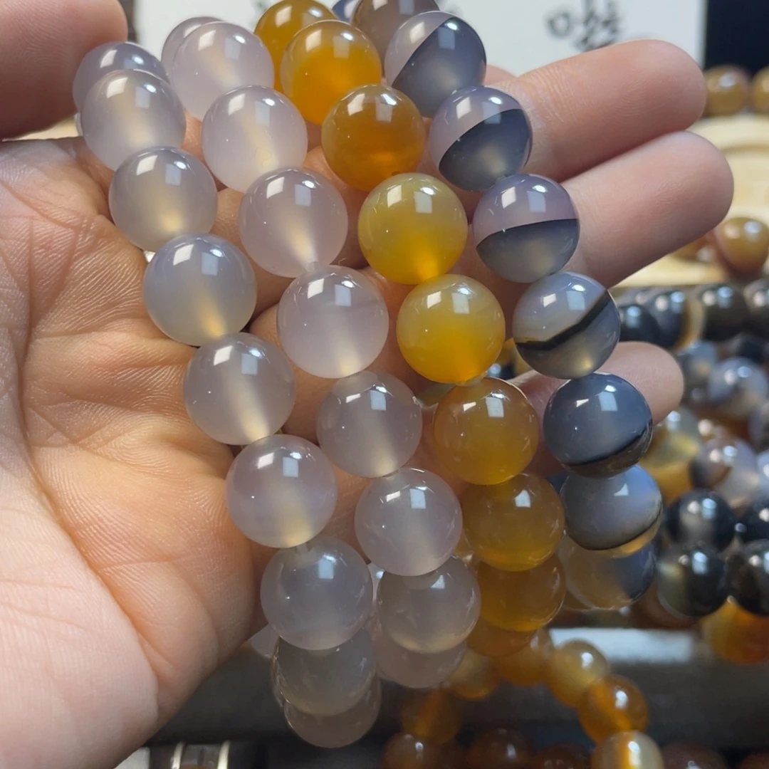 ①***④玛瑙/玉髓未镶嵌手链