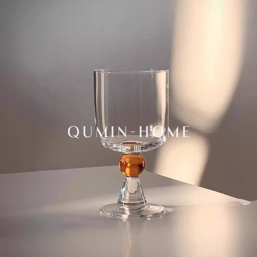 顺皿小众设计中古高级感玻璃杯复古ins风香槟杯酒杯果酒冷饮杯子