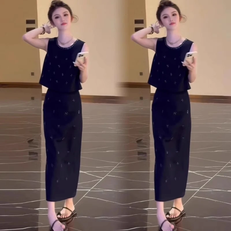 小香风套装裙女2025夏季新款时尚洋气显瘦减龄两件套矮个子连衣裙