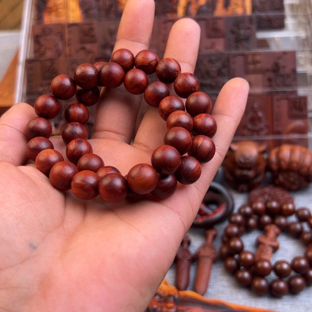 木质类雷击枣木满血手串