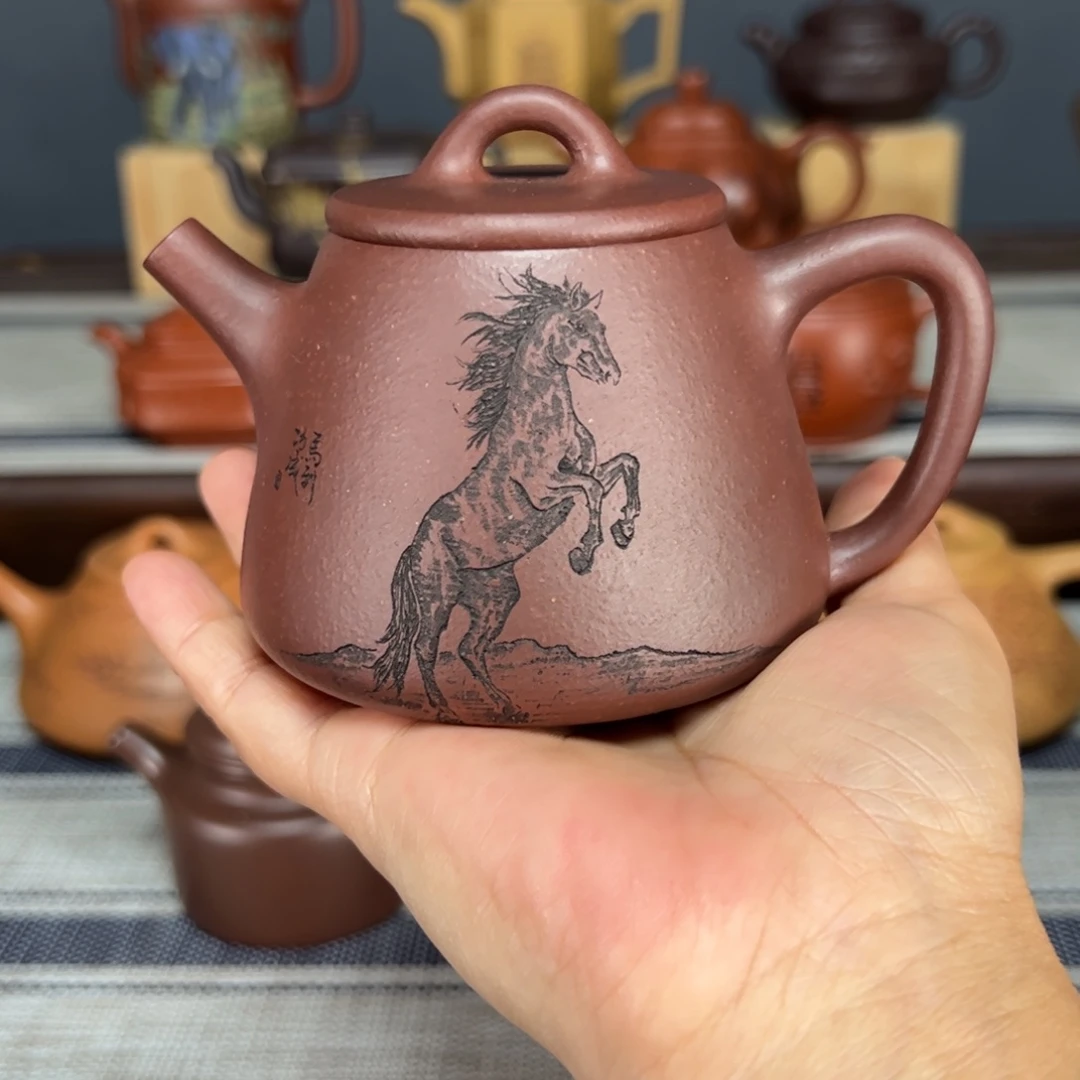 茶壶紫砂随*高石瓢紫泥