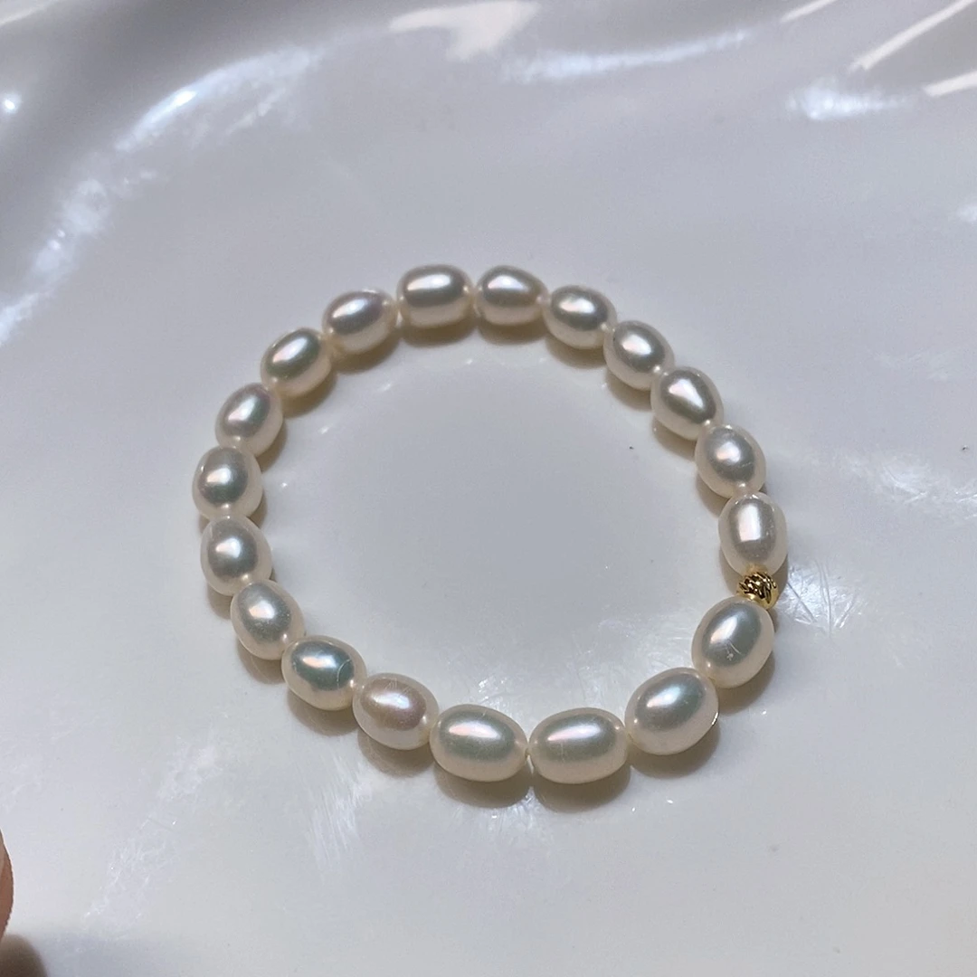 银S925镶嵌手绳淡水珍珠