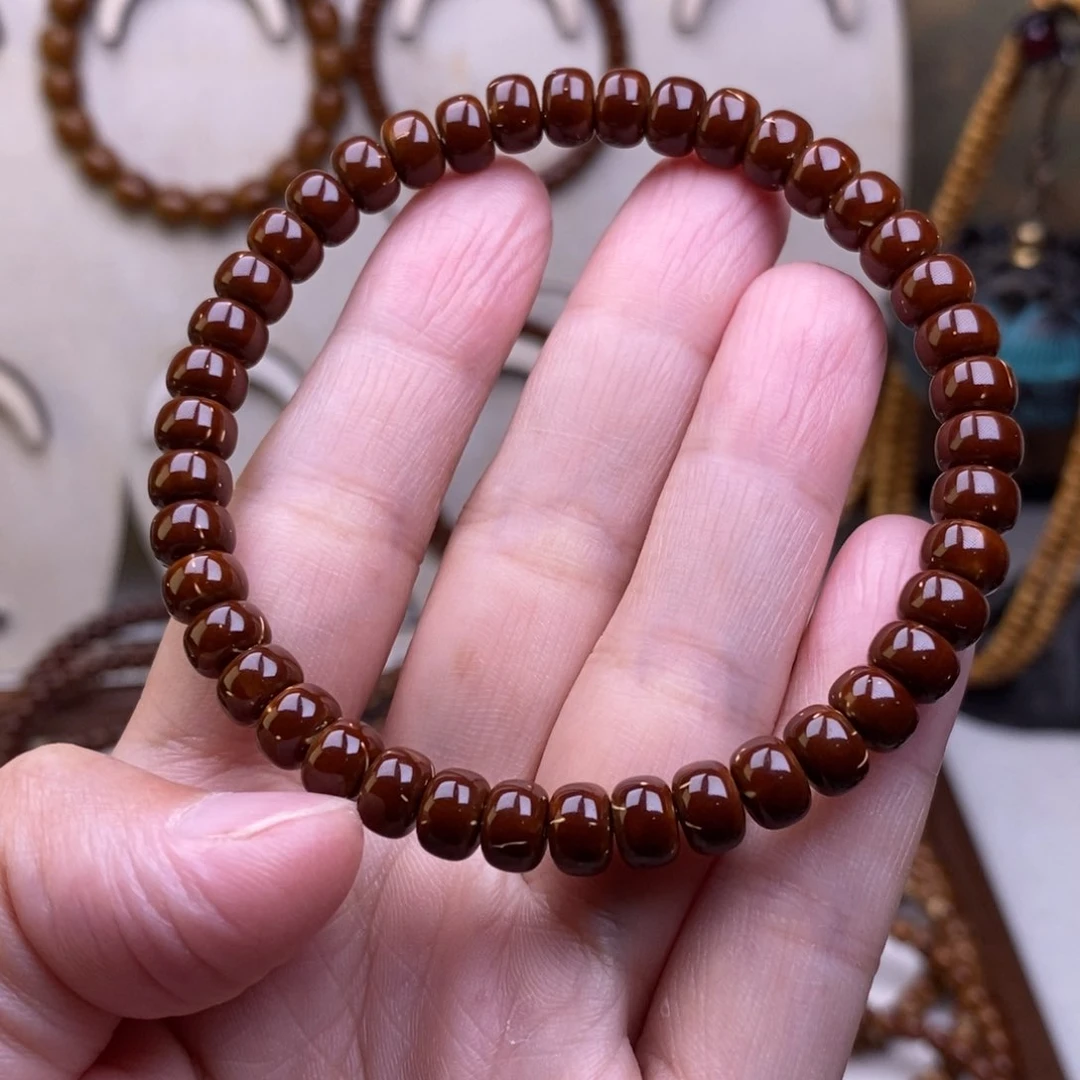 手串紫金鼠小*哥精工鼠尖纯肉红皮75精品