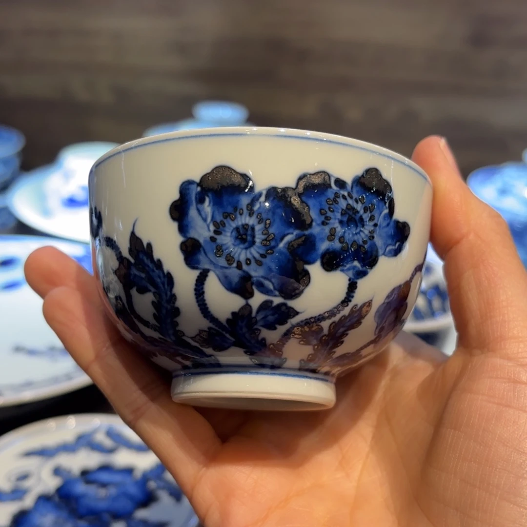 瓷片手工手绘陶瓷茶具