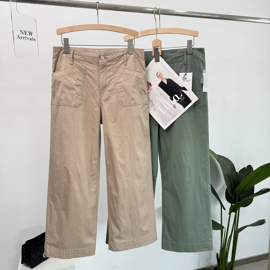 B037新款休闲长裤女2025夏季户外百搭宽松薄款显瘦直筒阔腿裤女士