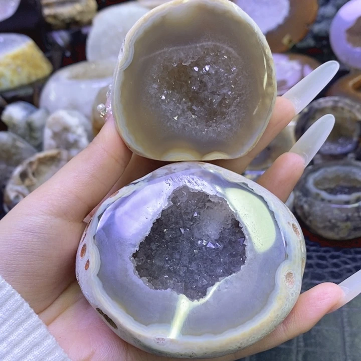 未镶嵌珠宝半成品水晶蓝晶雪景盆