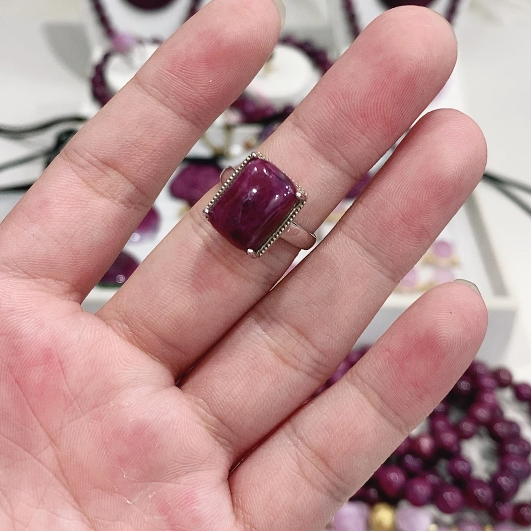 吊坠银S925镶嵌红宝石