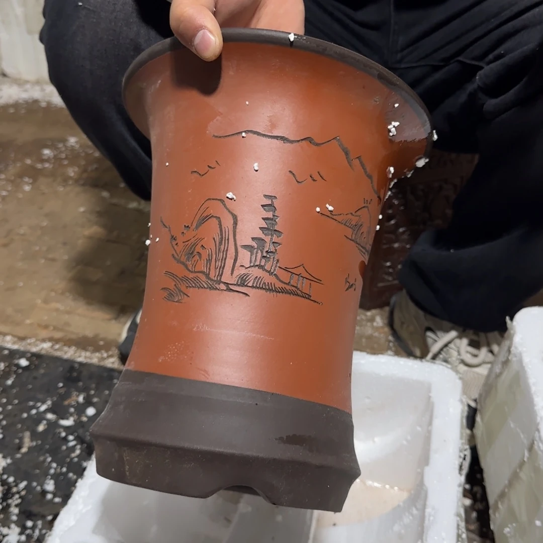 紫砂花盆口径23厘米