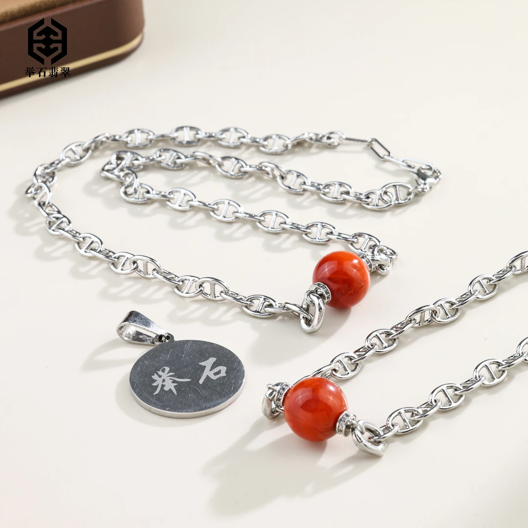 【举石严选】H0104-0127-046南红玛瑙合金项链（一件/多样样发）G