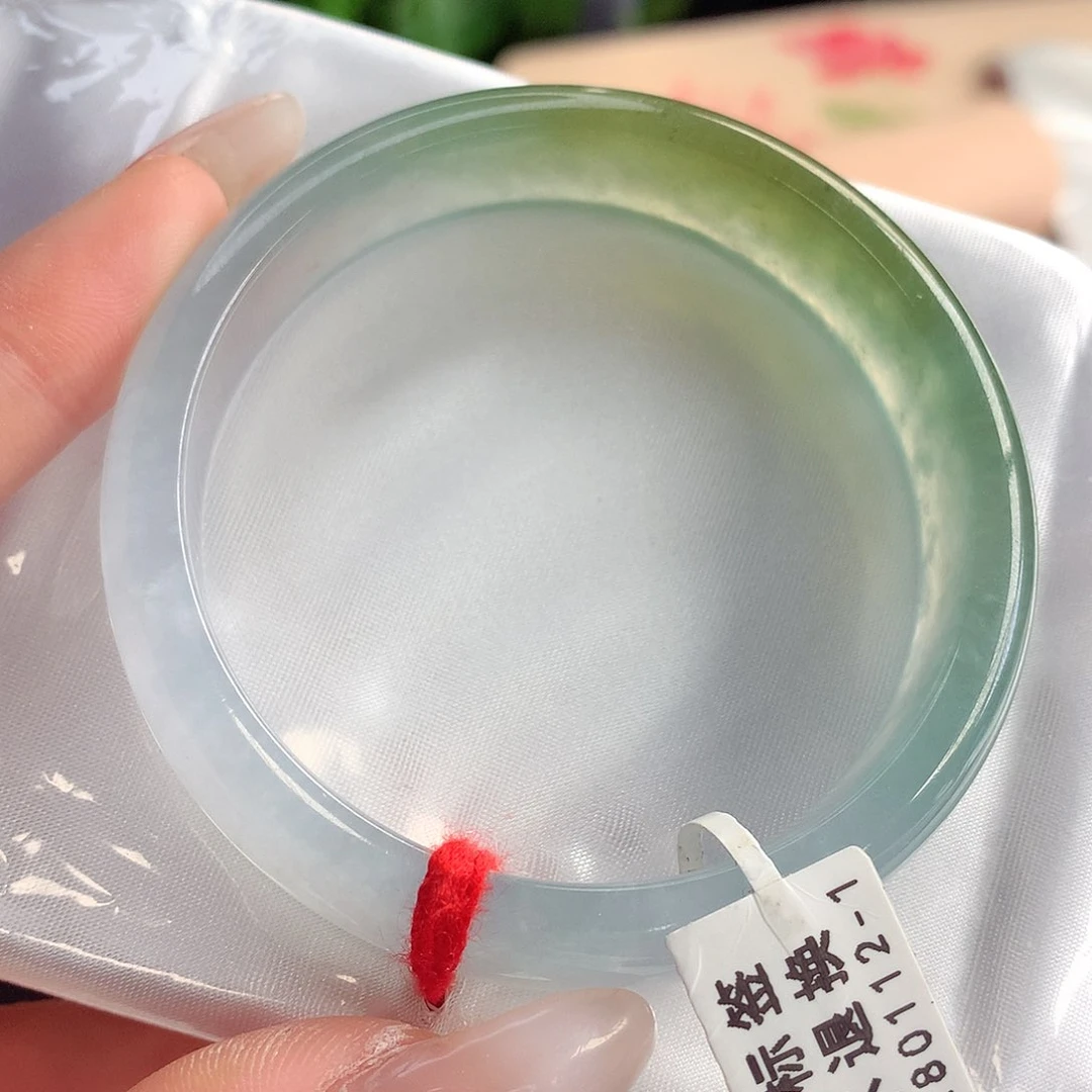 未镶嵌手镯翡翠天然A货翡翠56-57千金难买黄加绿23号