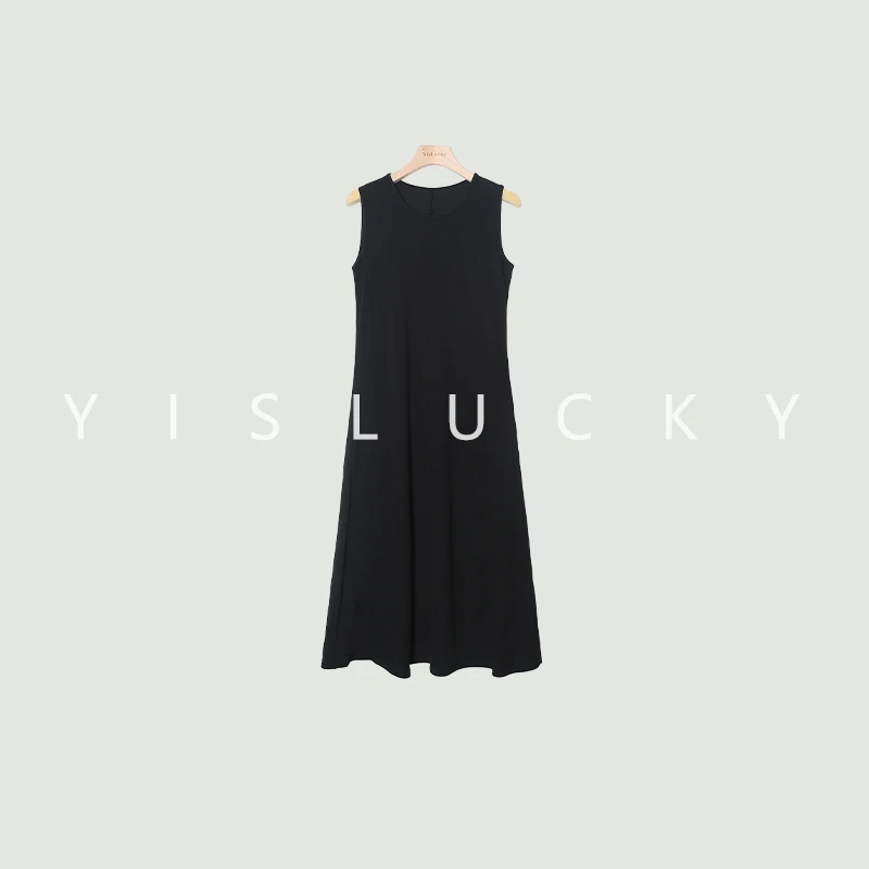 30姆米桑蚕丝针织女士通勤收腰经典春夏背心连衣裙-NLS286