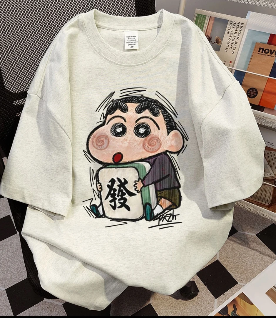 夏季卡通动漫标准薄款短袖T恤半袖潮流山系Y3K机能风