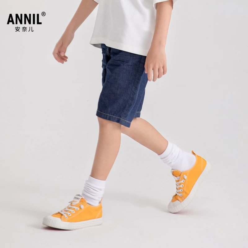 【断码福利】男童牛仔中裤夏新款安奈儿童装EB426166夏季宽松休闲
