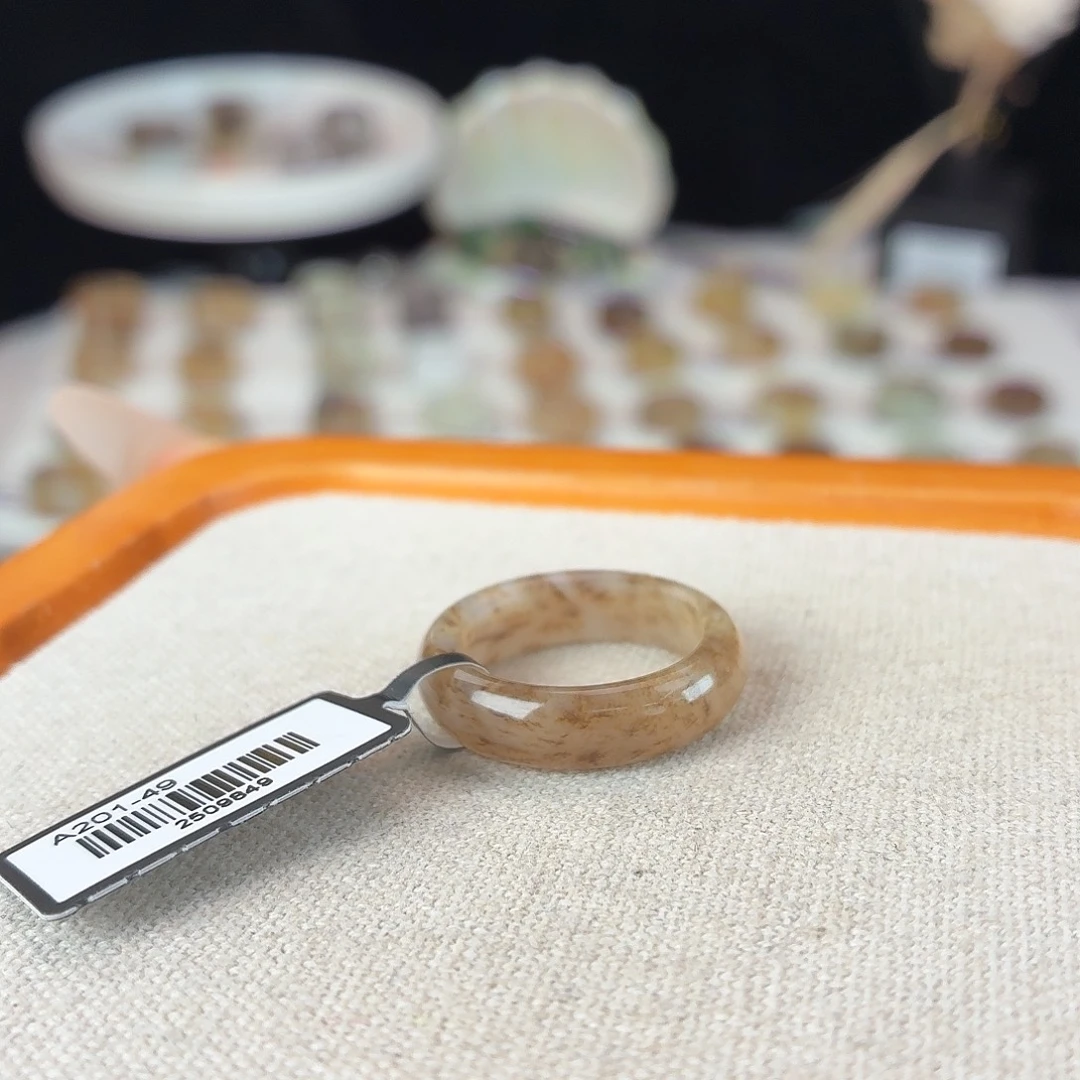 和田玉未镶嵌戒指c82桂花圆条17.1不退换