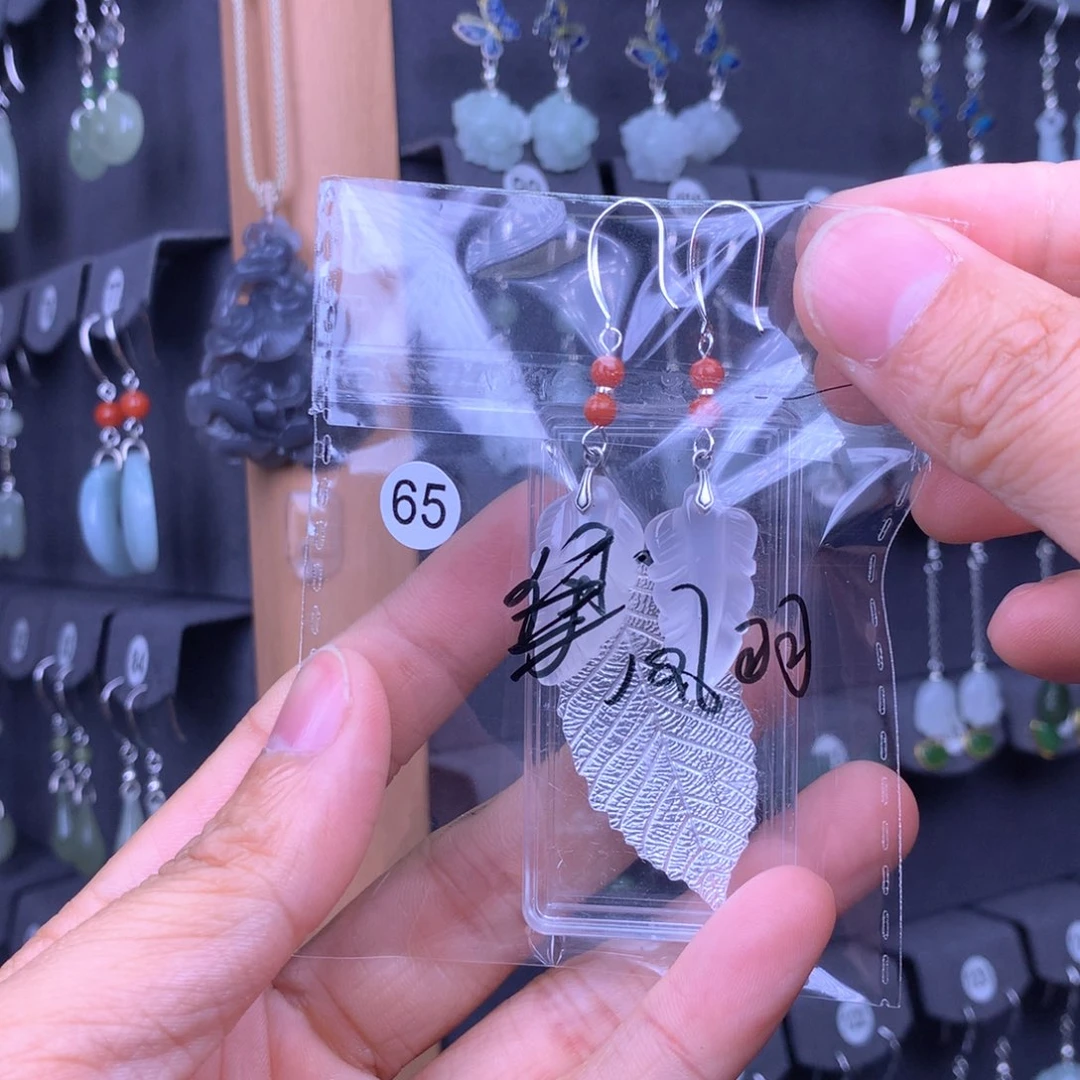 南红玛瑙耳饰银S925镶嵌凤*