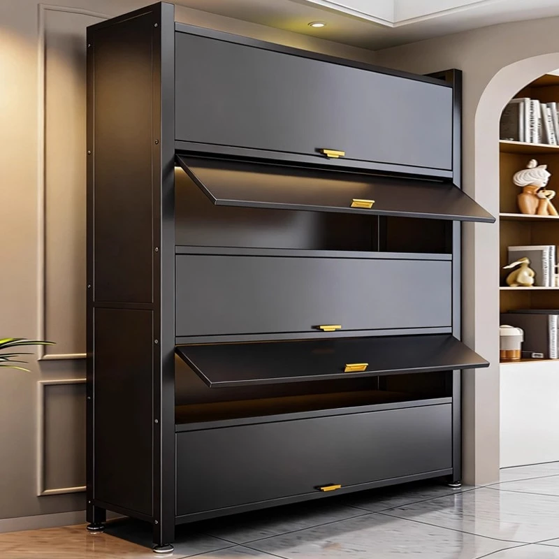 家用储物柜多层收纳柜一体靠墙钢制防晒防尘铁皮柜阳台杂物置物架