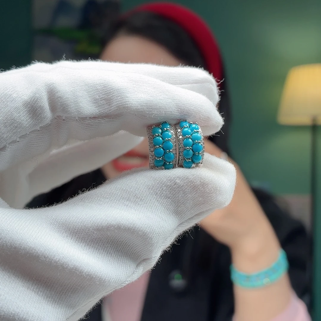 绿松石银S925镶嵌颈饰