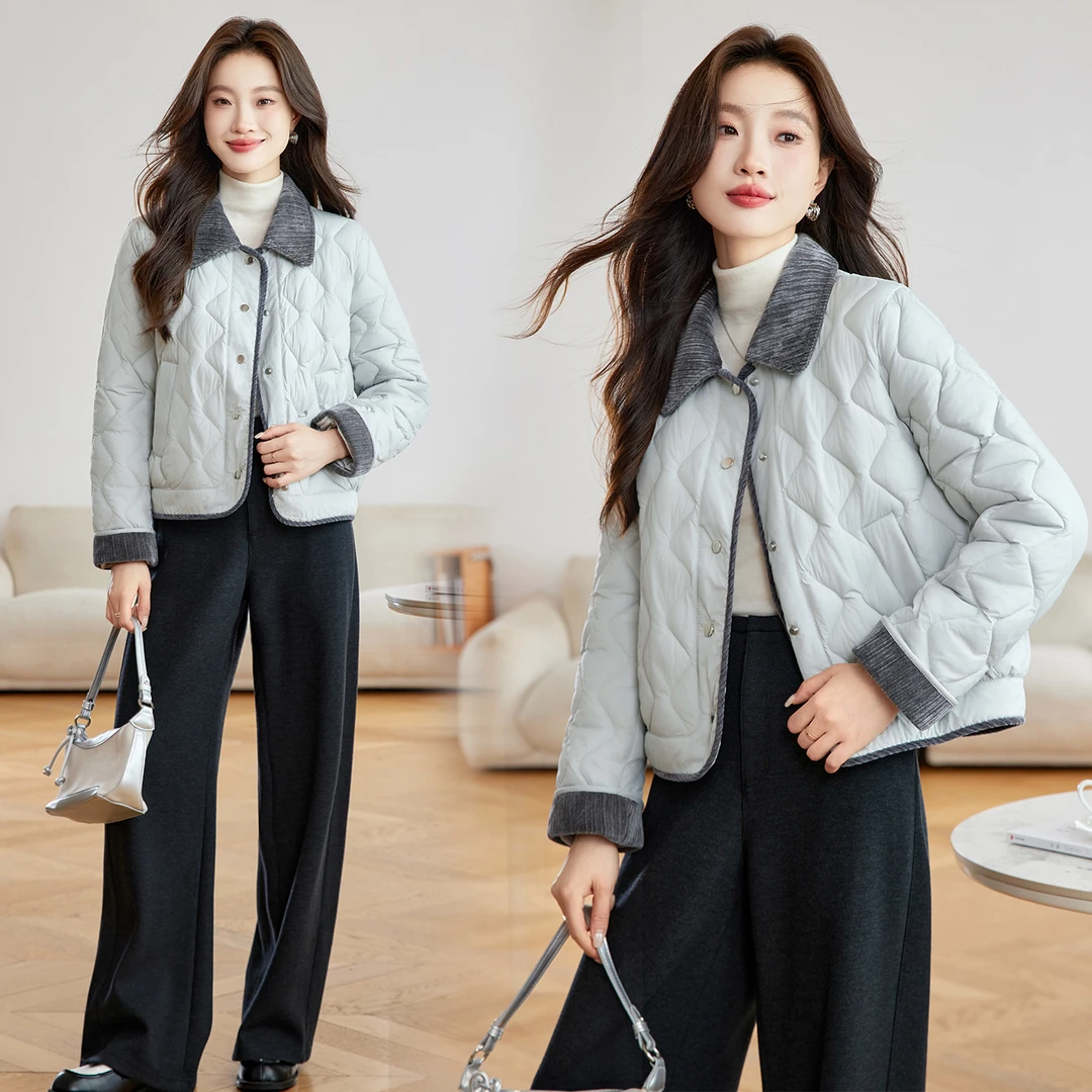 棉衣女款爆款2025新款正品冬装时尚短款棉衣拼接外套我不是丽姐潮